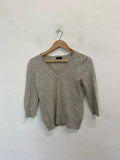 Stunning F&f beige cashmere 100% jumper knit UK 12 EC004