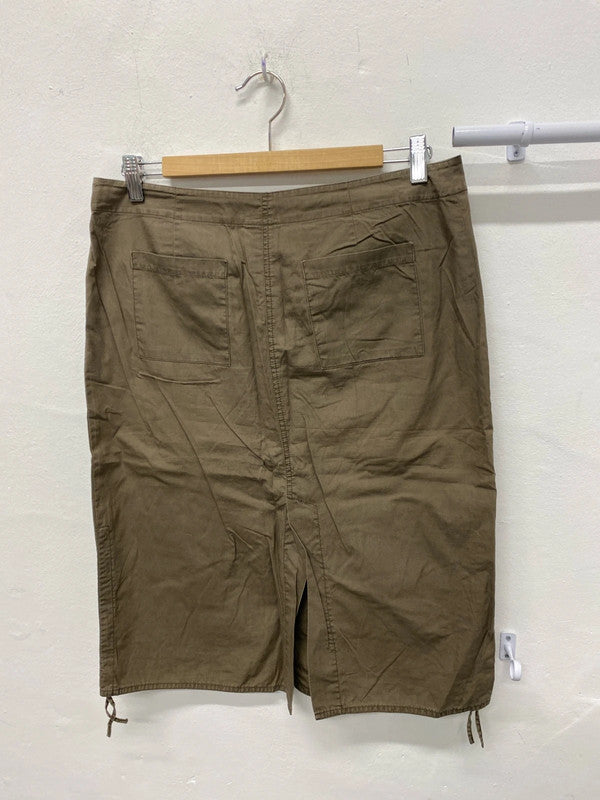 Fabulous Khaki pencil skirt cargo Y2K Next Uk12 AGS01