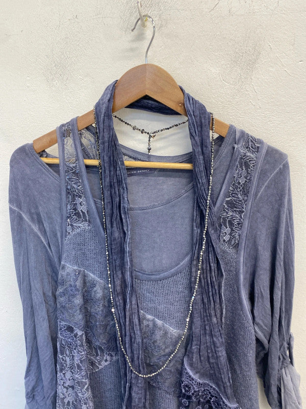 Stunning made in Italy 4 piece tunic dress scarve necklace UK 10-12 EL001