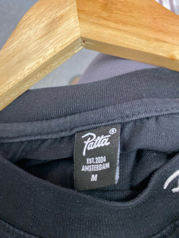 Great Men’s Basic Patta black T shirt UkM cotton LL003
