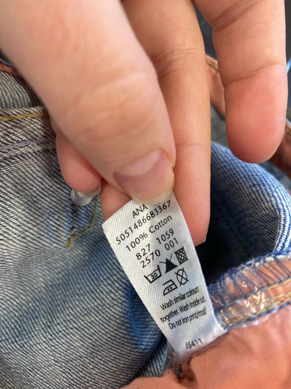 George Y2K Vibes Slouch Boy Fit Crop Jeans UK 12 SW001