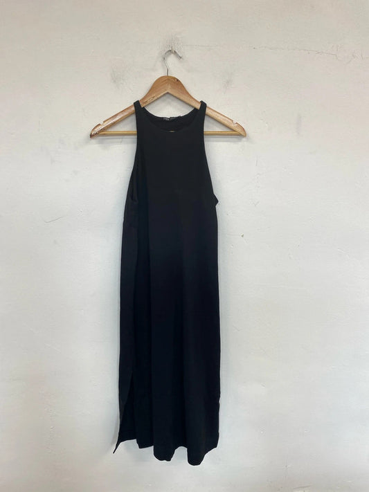 Zara Chic Black Midi Sheath Dress Size M MB001