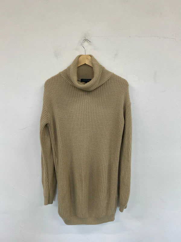 Parisian Stylish Beige Knit Jumper Dress Size S LK009