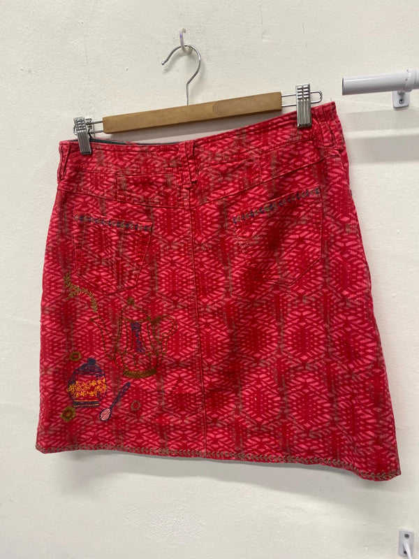 Fabulous Skirt from White Stuff embroidered Mini Raspberry red Uk8 MM005