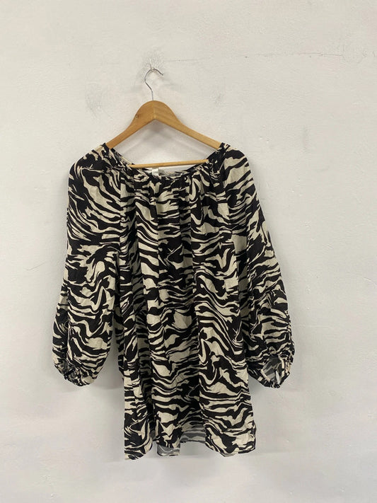 Stylish H&M zebra tunic dress uk 10 KS002