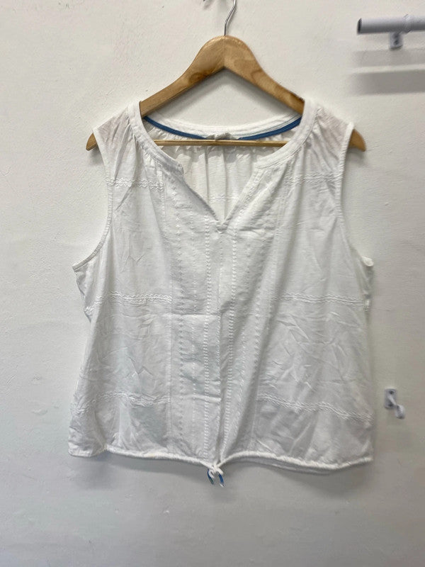 Fabulous White Stuff pure cotton summer sleeveless top Uk18 Kn002