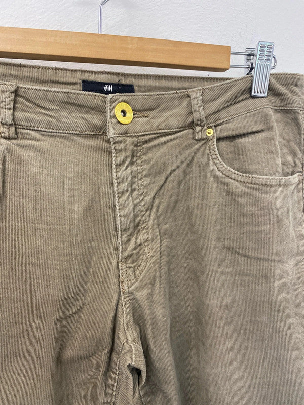 Classic brown tan H&M cords skinny slim trousers 16 KM003