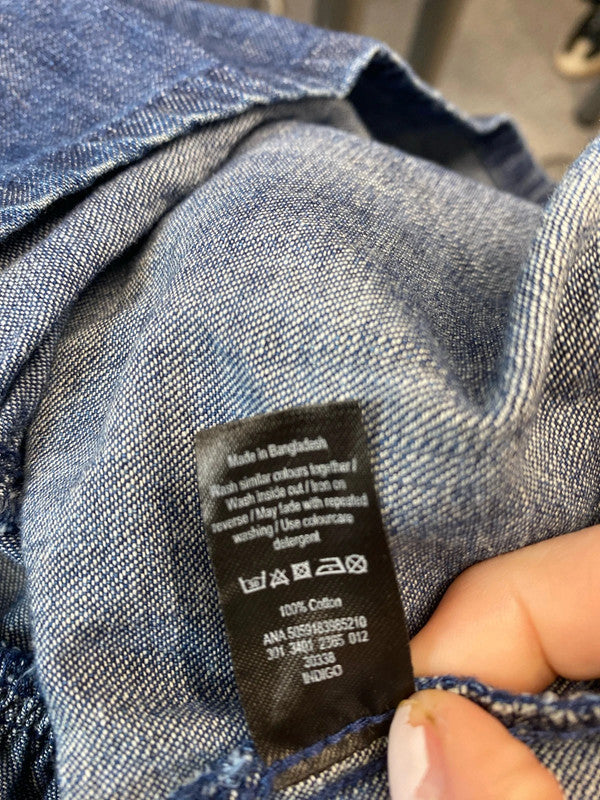 Fabulous boho chic denim smock dress by George Uk14 LB005