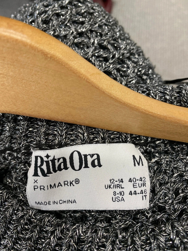 Fabulous Rita Ora silver pewter chain jumper UkM 12/14 LD003