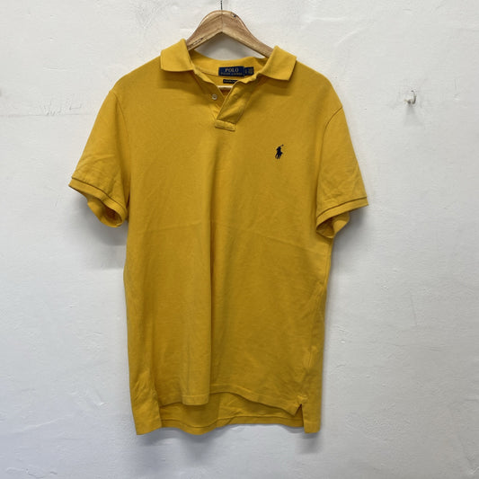 Ralph Lauren Polo Shirt Size Large Amber Yellow Cotton Custom Slim Fit JB001