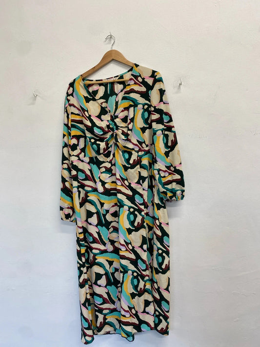 Lovely TU swirl pattern multi colour midi dress UK 22 NC001
