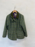 Stunning WoodGreen Utility wool Jacket UK 14 Khaki checked KR559