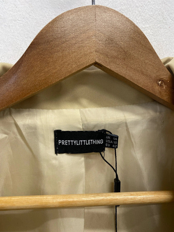 Stunning pretty little thing beige oversized blazer UK 14 PJ001