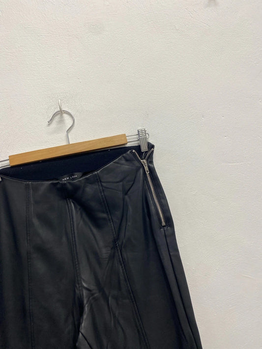 Lovely new look faux leather leggings zip side UK 12 KS002