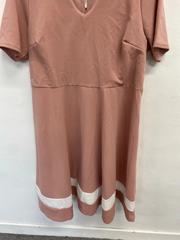 Gorgeous love yours pink skater skirt midi UK 22 RG021