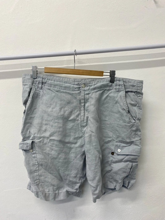 Fabulous La Naturelle Baby blue Men’s Linen Cargo shorts UkXXl JS004