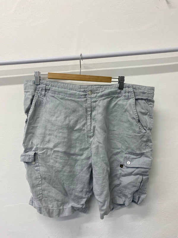 Fabulous La Naturelle Baby blue Men’s Linen Cargo shorts UkXXl JS004