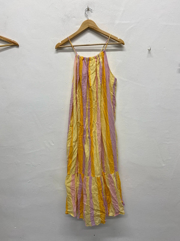 Fabulous Mango Striped summer dress UkM pastels KS002