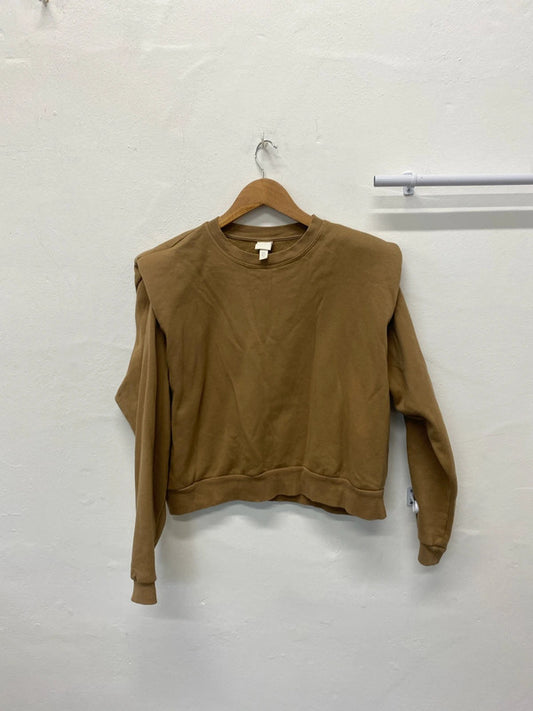 Fabulous Tan brown sweatshirt shoulderpads UkM JB001