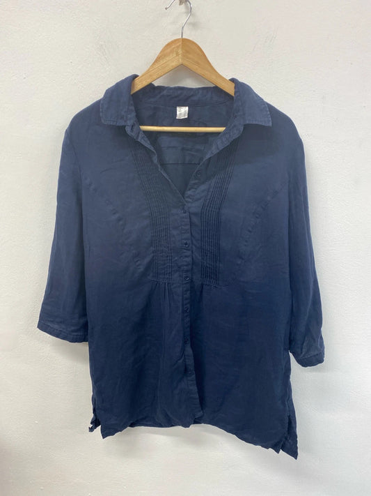 Malvin Stylish Navy Linen Tunic UK 16 MM005