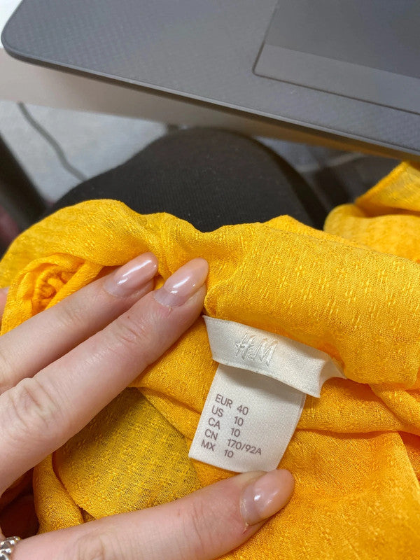 Lovely h&m Orange tiered cross back top UK 12 JB001