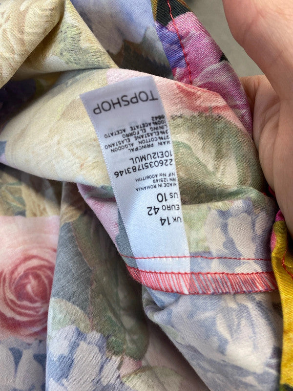 Fabulous Summer fruits florals Topshop mini dress Uk14 New LG006