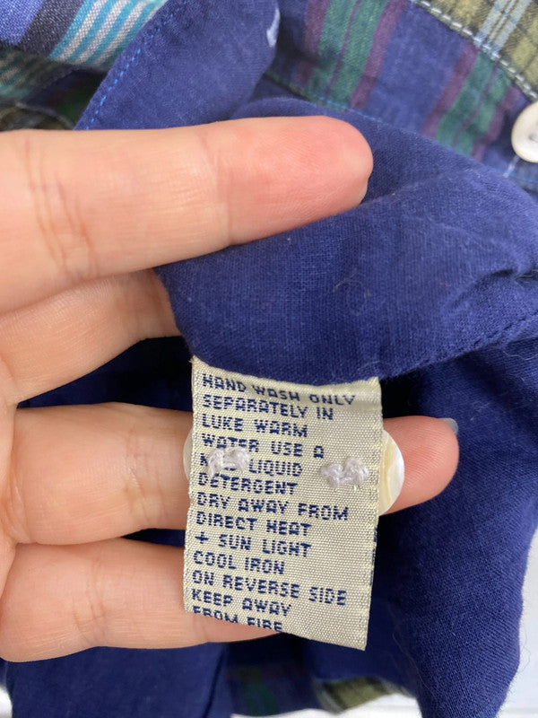 Monsoon Country Chic Patchwork Check Waistcoat Vest UK 12 MM005