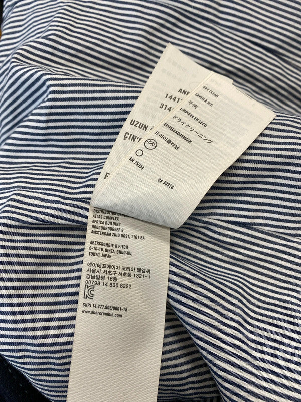 Super 3/4 sleeve wool blend blazer by Abercrombie & Fitch UkL navy AO001