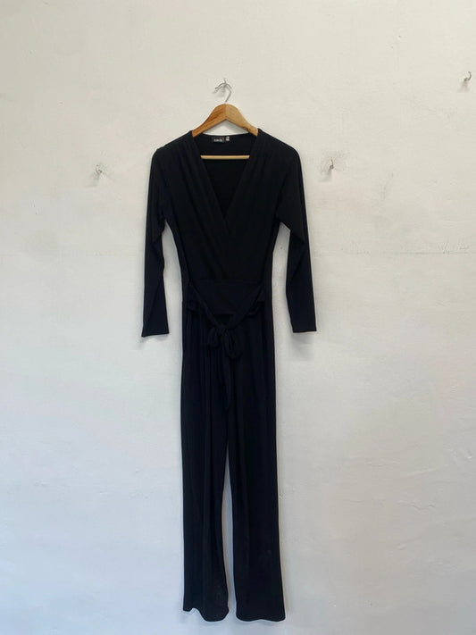 Lovely Zack London black low neck jumpsuit UK 12 PJ001