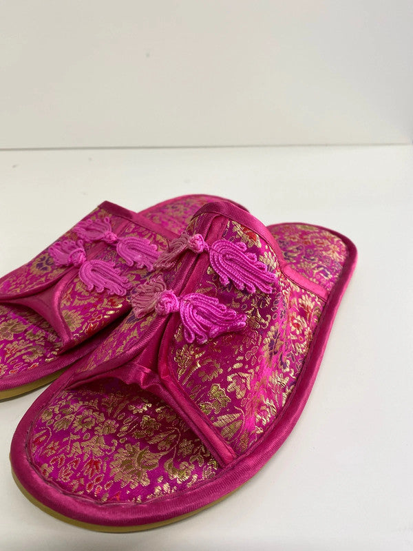 Stunning hot pink oriental sliders from China uk7-8 LW005