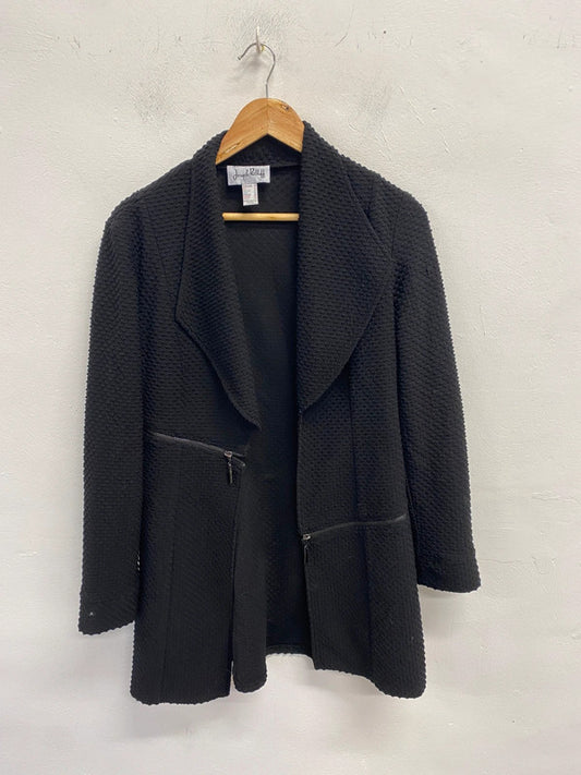 Stunning Joseph Ribkoff Black Longline Jacket Textured Blazer UK 10 KM004