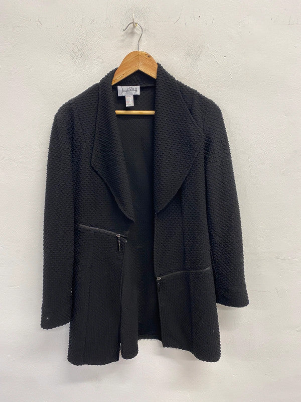 Stunning Joseph Ribkoff Black Longline Jacket Textured Blazer UK 10 KM004