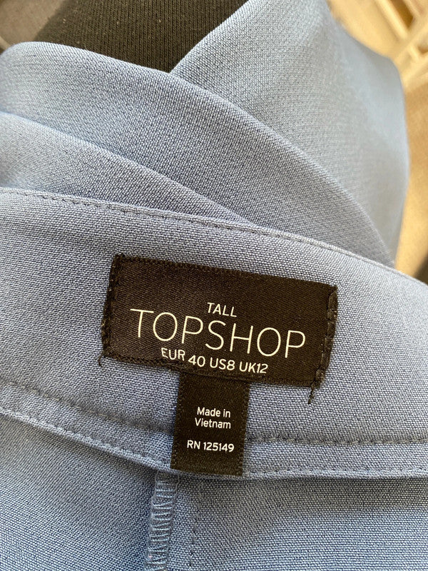 Stunning Topshop blue tall cropped office trousers UK 12 HS001