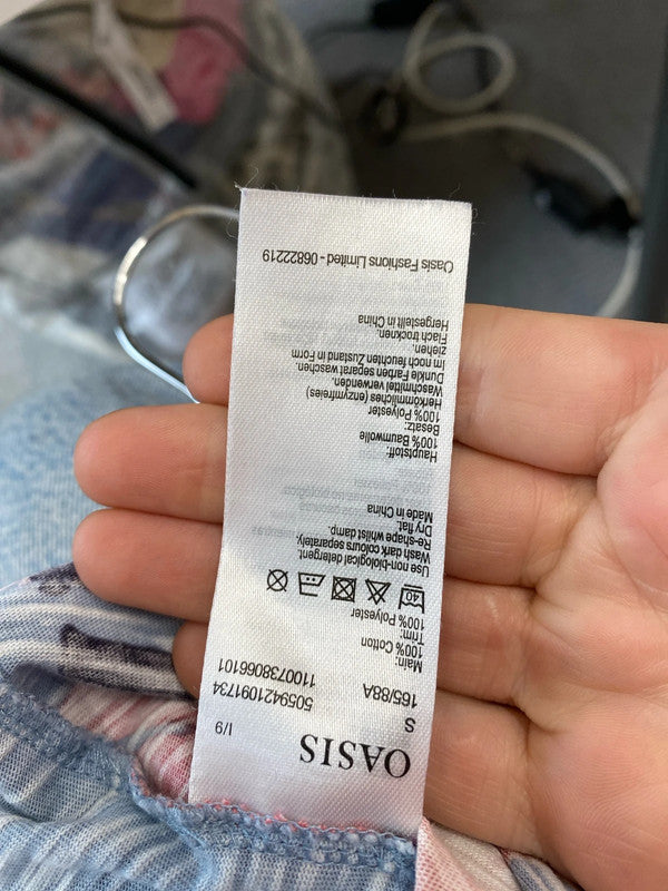 Fabulous Oasis Floral marl T shirt UkS baby blue JA002