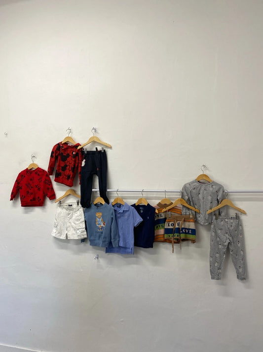 Boys 2-3 Years Cozy Cartoons Bundle Disney Polo Ralph Lauren & More #4 MD002