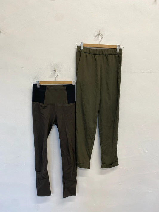 Lovely duo of khaki leggings and trousers h&m daysie UK 6 #16 LK009