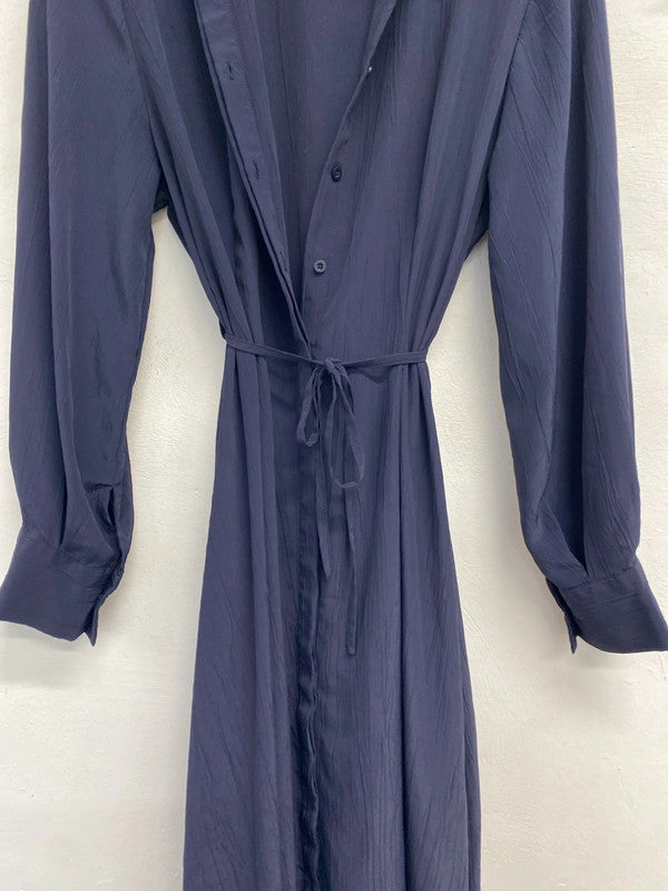 Lovely Primark navy maxi shirt dress UK 14 GJ001
