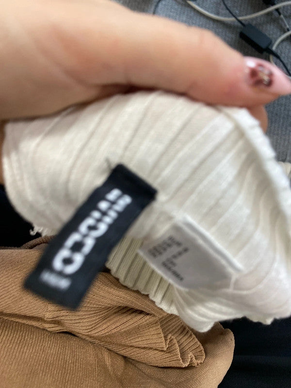 Stunning duo of sleeveless ribbed tops Missguided h&m UK 8 JA001