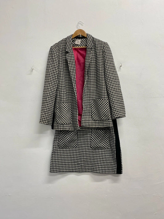 Fabulous Wool Houndstooth Co ord from TU Uk16 skirt & jacket LB001