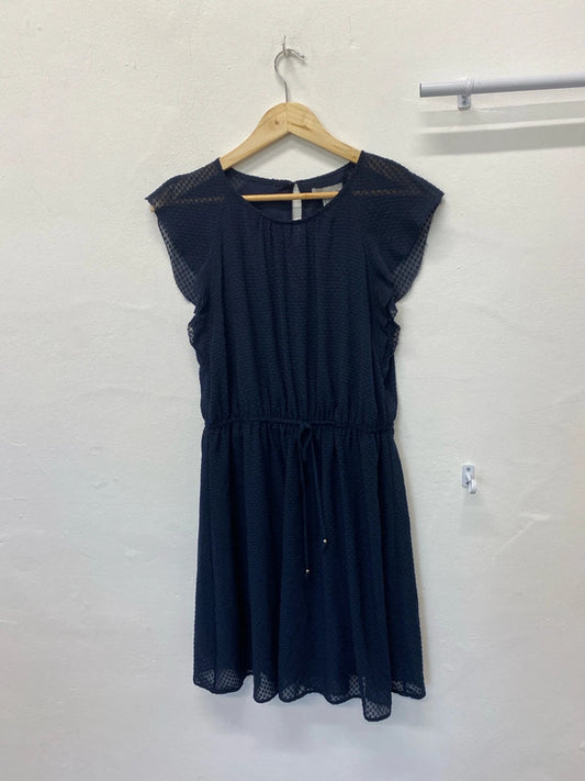 Fabulous Navy floaty romantic lightweight dress Uk10 H&M JM005
