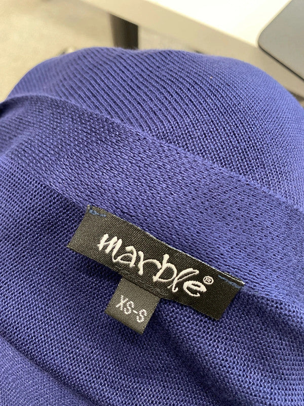 Lovely marble navy poncho shawl uk XS-S AE001