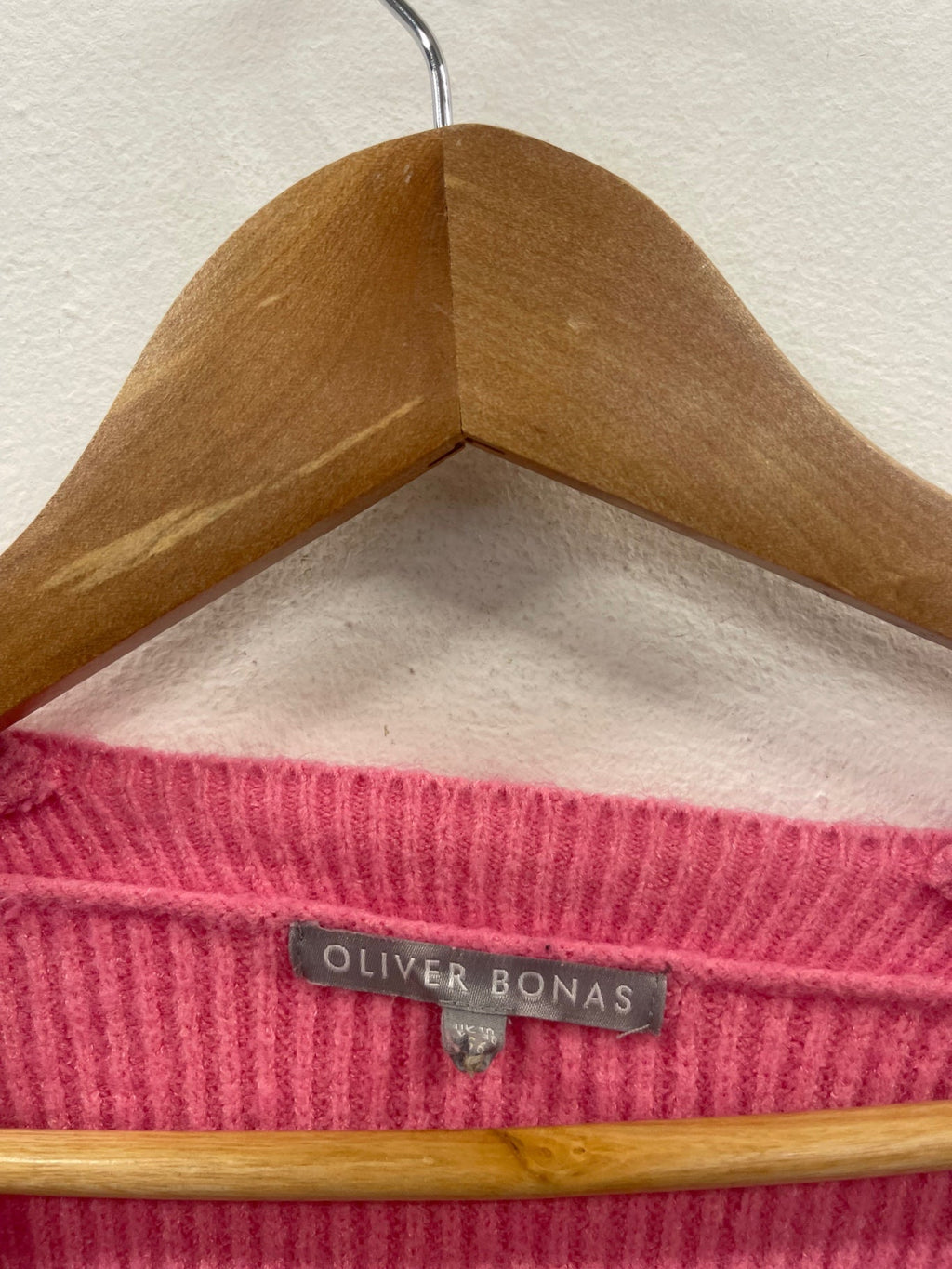 Fabulous Oliver Bonas ribbed Sweater Uk10 Pink cosy KC528