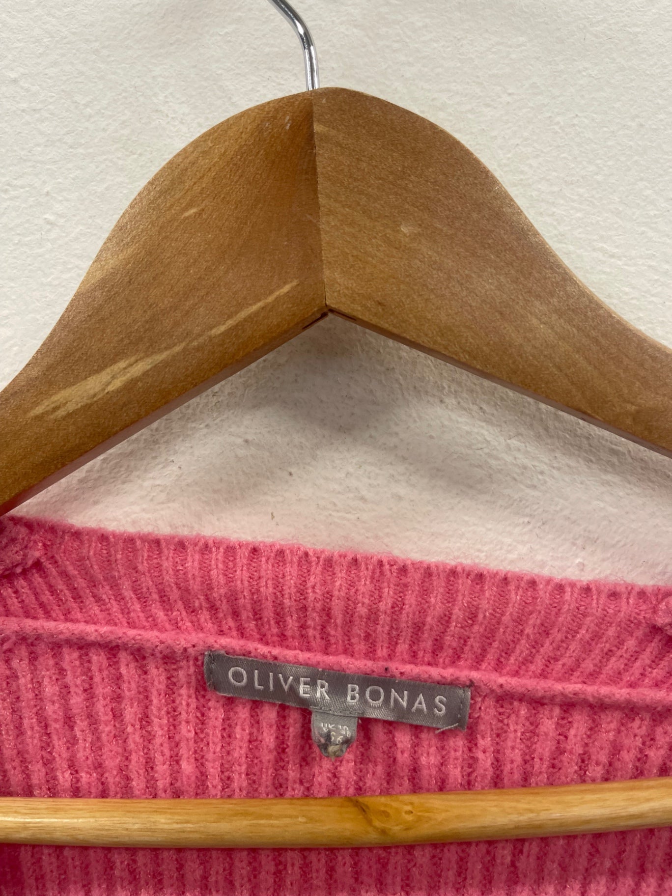 Fabulous Oliver Bonas ribbed Sweater Uk10 Pink cosy KC528