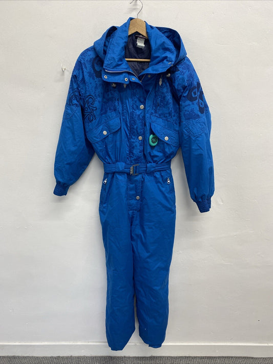 Vintage Retro Womens K2 One Piece Ski Snowboard Suit 90’s Blue Size 40/12 LW005
