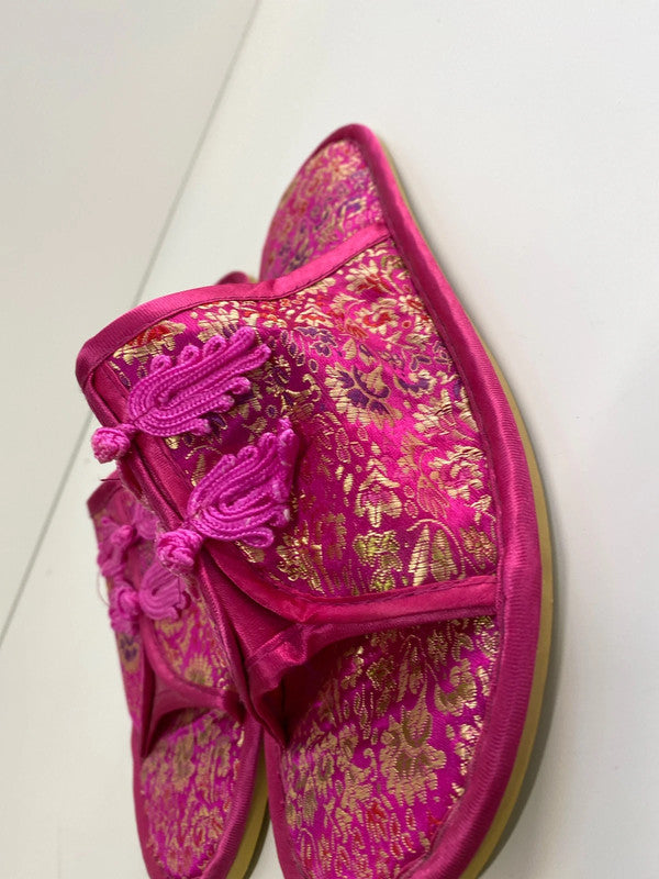 Stunning hot pink oriental sliders from China uk7-8 LW005