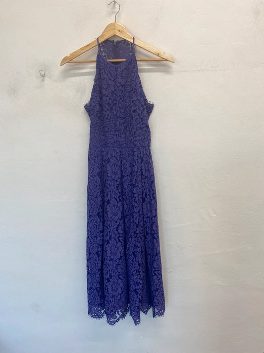 Stunning asos design purple lace halterneck midi dress UK 8 JM008