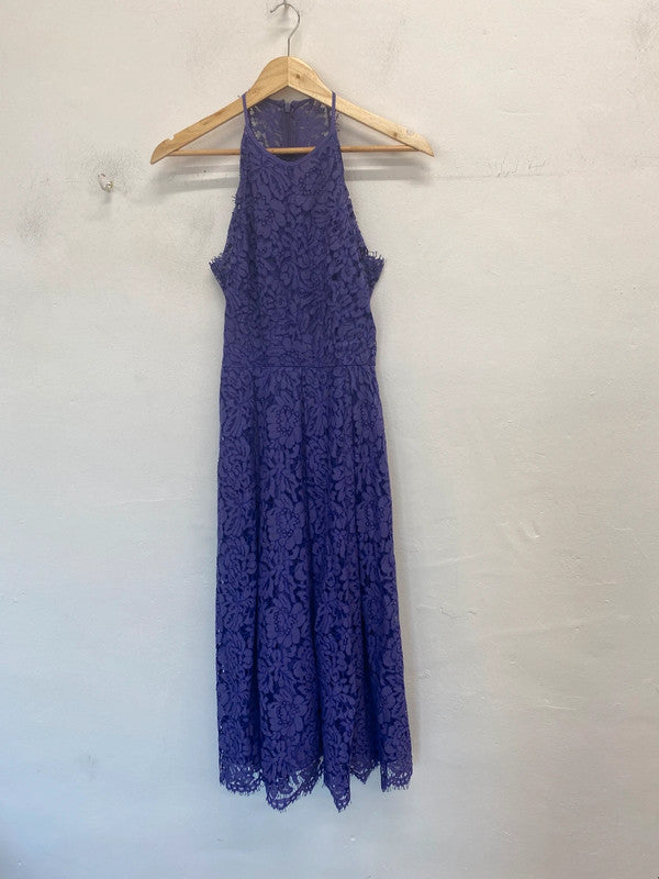 Stunning asos design purple lace halterneck midi dress UK 8 JM008