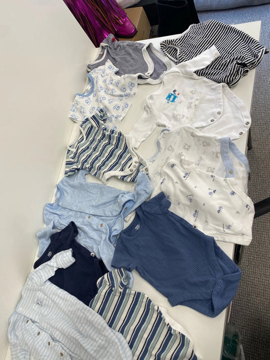 Lovely bundle of baby newborn blue clothing stripes Fred &flo next EW005 #7