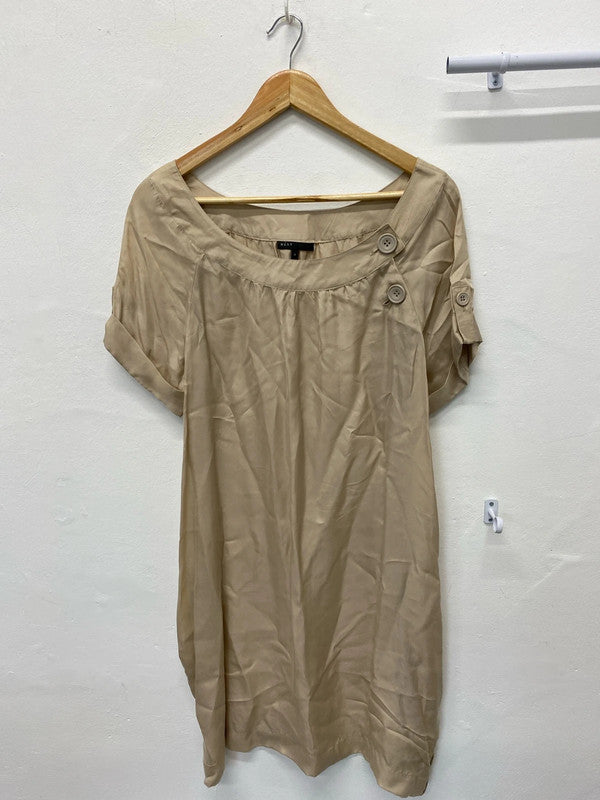 Fabulous Next Woman Slinky classic tunic dress champagne Uk16 KM003