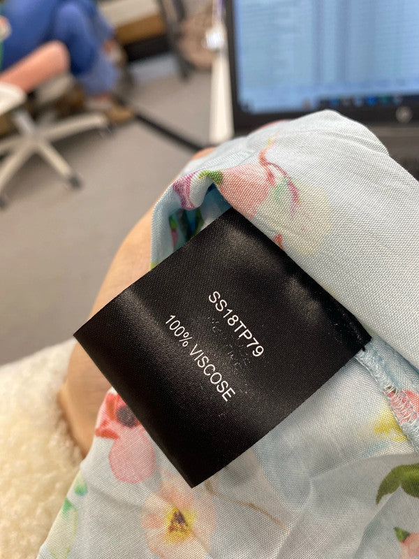 Fabulous sosandar baby blue floral tunic dress UK 14 LW005